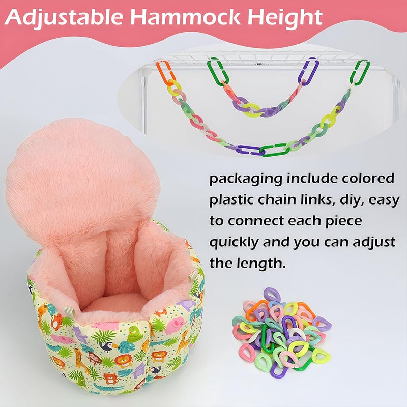 Jevnd Rat Hanging Bed, Sugar Glider Cage Accessories, Guinea Pig Warm Sleeping Nest Bed, Small Animals Cage Hammock for Squirrel, Hamster, Parrot - Image 4